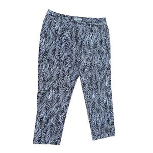 Coldwater Creek Natural Fit Ankle Pants Sz 12 Palm Leaf Black - Office Casual